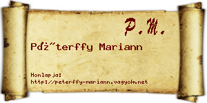 Péterffy Mariann névjegykártya