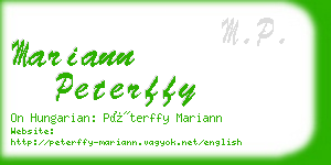 mariann peterffy business card